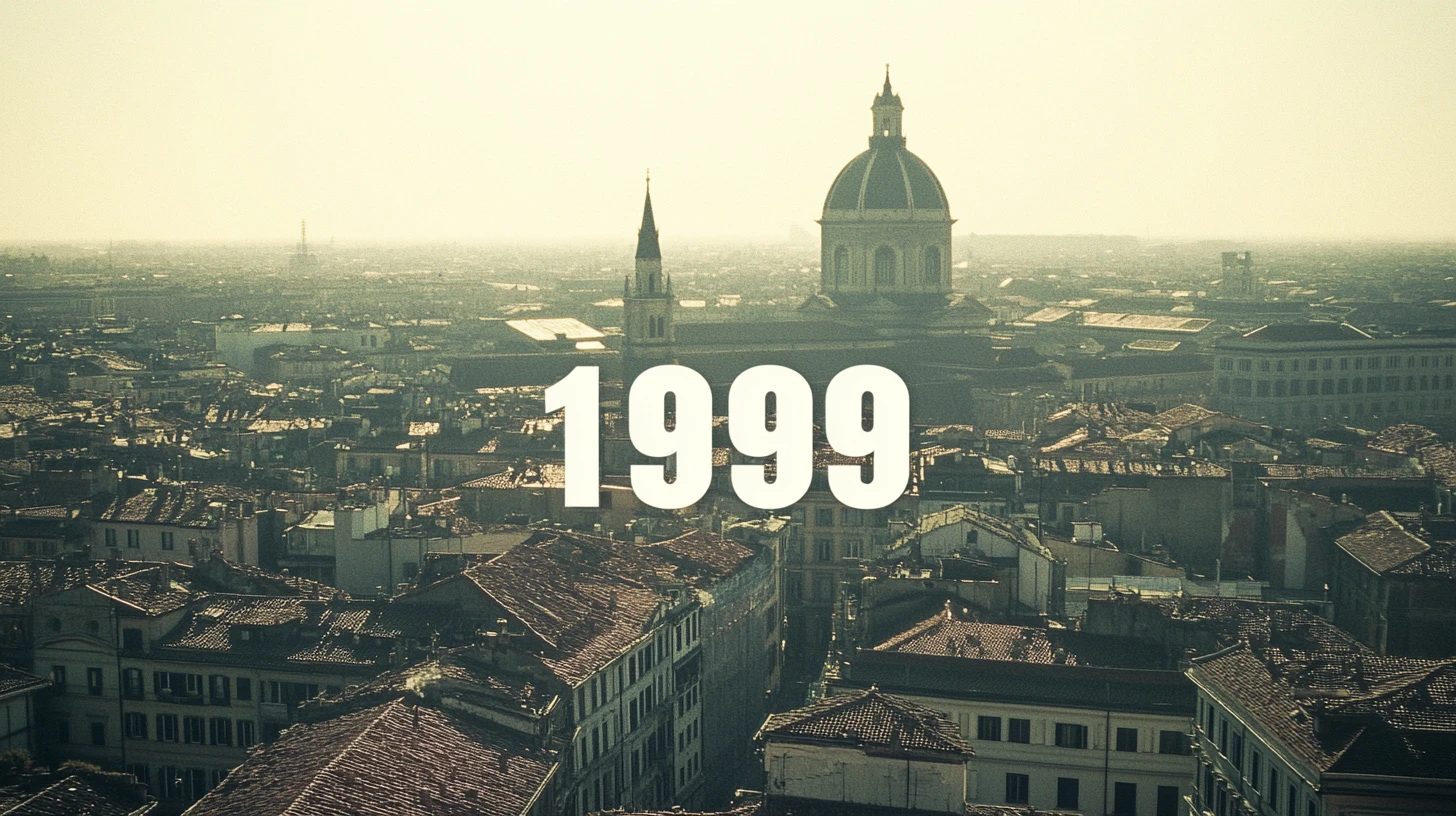 Immagine generata con Midjourney dello skyline di una generica città europea.